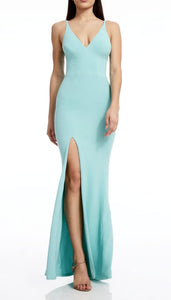 S - dress the population light blue fitted gown