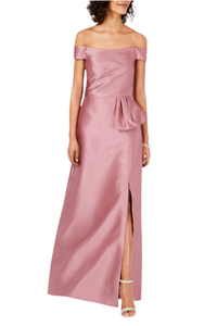 2 - adrianna papell pink off the shoulder gown