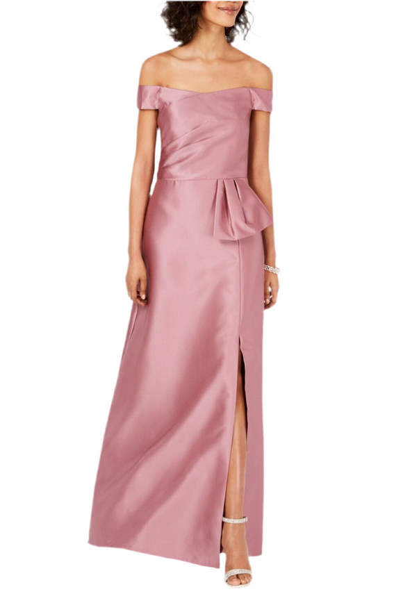 2 - adrianna papell pink off the shoulder gown