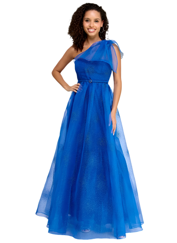 0 - violet weekend blue one shoulder gown
