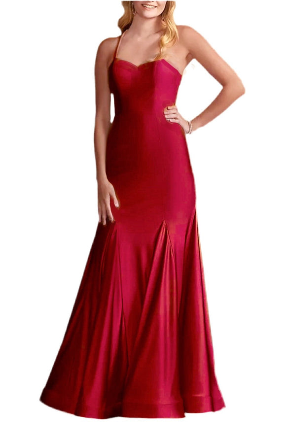 5 - blondie nites red stretch satin mermaid gown