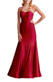 5 - blondie nites red stretch satin mermaid gown