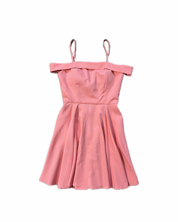 7 - dear moon light coral cold shoulder tie back dress
