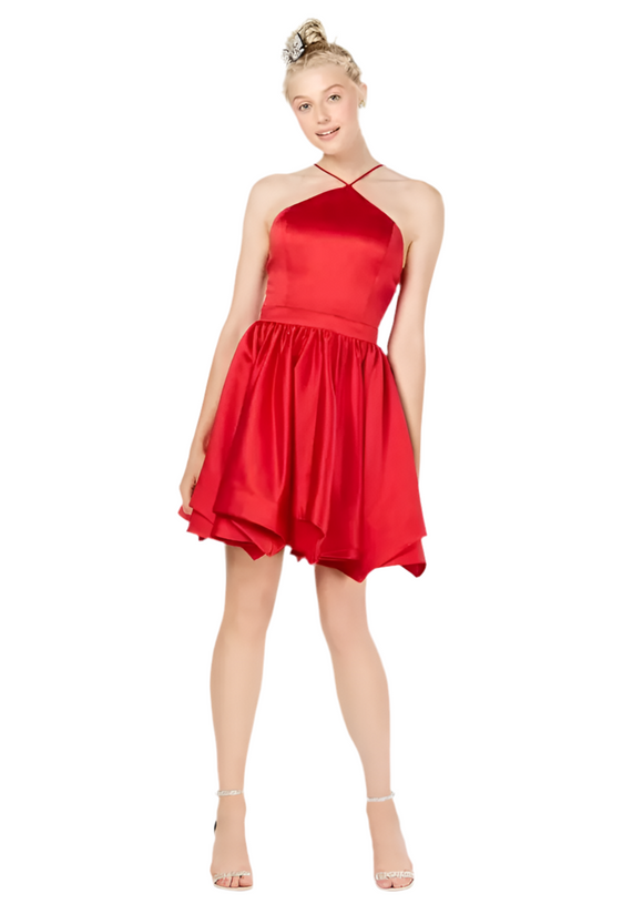 15 - blondie nites red halter fit & flare party dress