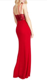 13 - city studio red glitter lace back gown
