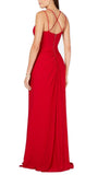 2 - adrianna papell red ruched gown