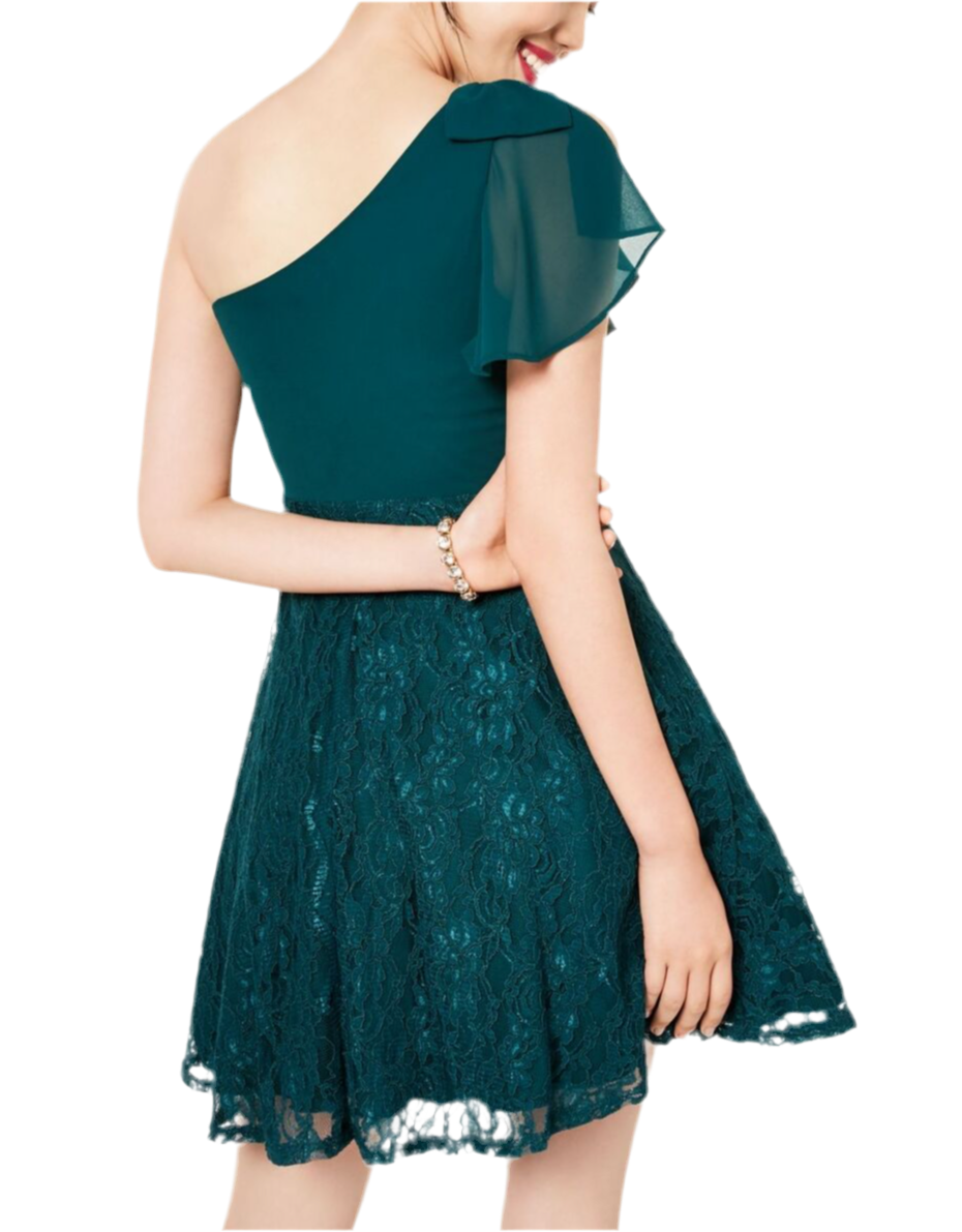 city studio green dress City Studios Hunter Strapless Lace-Up Gown in Green