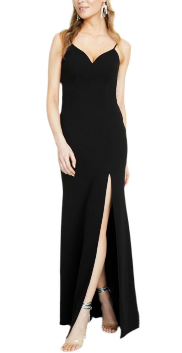 3 - b. darlin black ladder back strappy gown