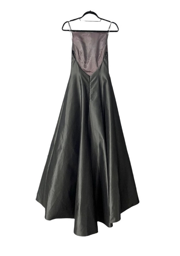 ABS by allen schwartz charcoal open back ball gown