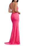 14 - ssb hot pink sequin strappy gown