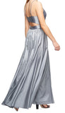 8 - fame & partners high neck silver gown