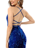 12 - ssb royal blue fitted sequin gown