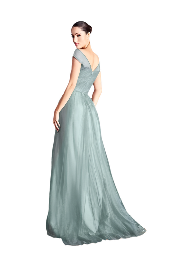 16 - la divine eucalyptus pleated bodice tulle gown