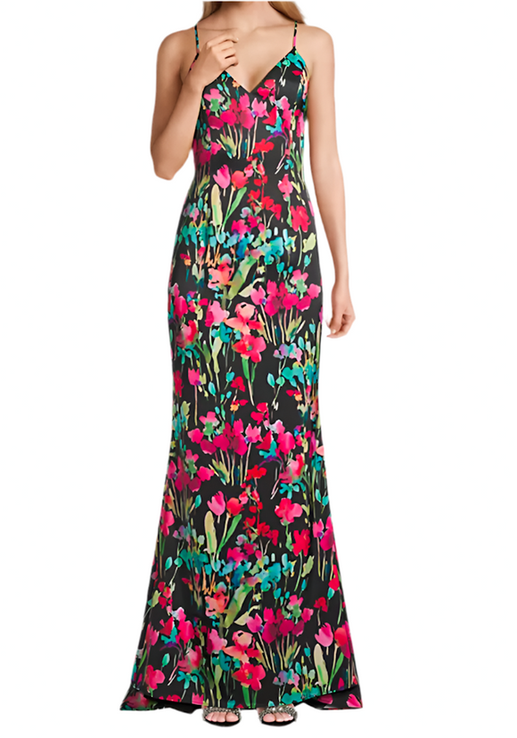 6 - liv foster black floral mermaid gown