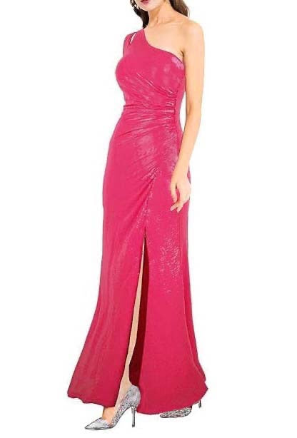 XL - ssb hot pink one shoulder sequin gown