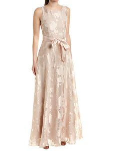 6 - tahari champagne burnout gown