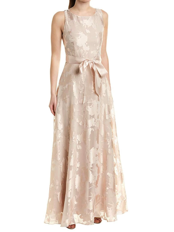 6 - tahari champagne burnout gown