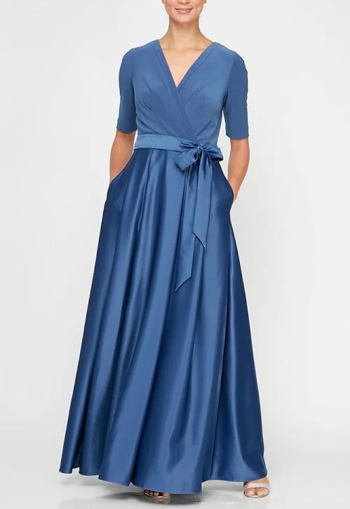 14 - alex evenings wedgewood blue half sleeve ball gown