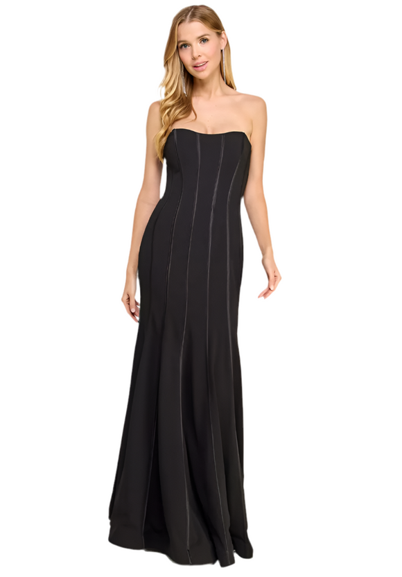 9 - speechless black strapless corset gown