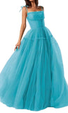 4 - ssb light turquoise blue whimsy tulle gown