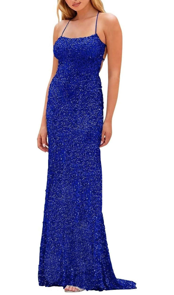 12 - ssb royal blue fitted sequin gown