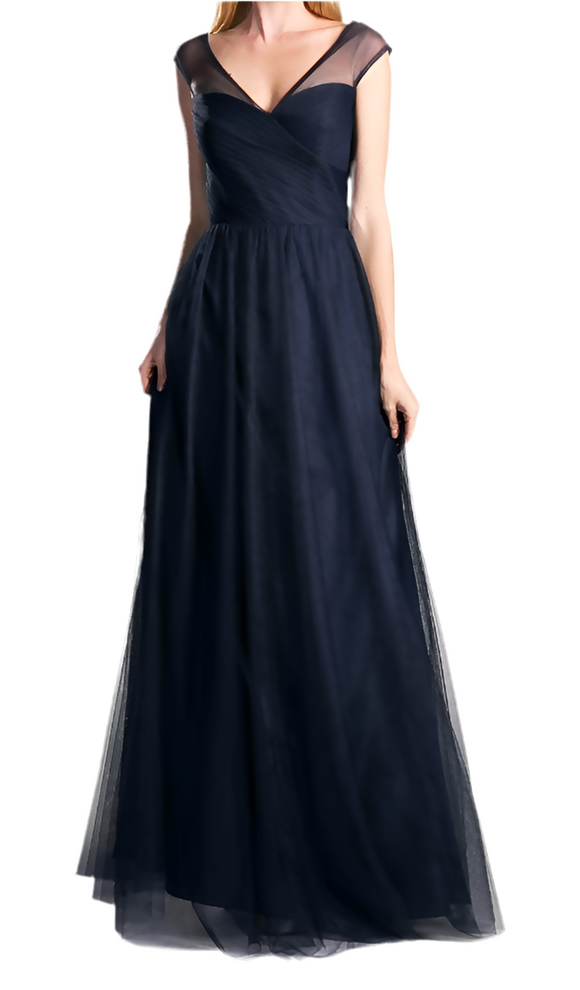 10 - la divine navy pleated bodice tulle gown