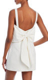 S - aqua white mini dress with statement bow