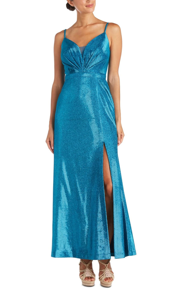 14 - nightway blue sparkly pleated bodice gown