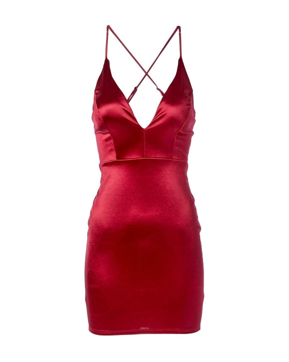 11 - jump apparel red satin party dress