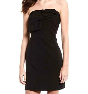 L - le lis black strapless knotted cocktail dress
