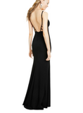 3 - b. darlin black ladder back strappy gown