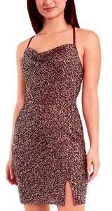 11 - bcx purple sequin fitted party dress