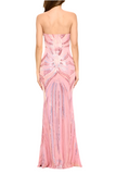 ssb pink patterned sequin gown