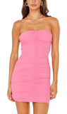 M - ssb light pink strapless ruched twist back mini dress