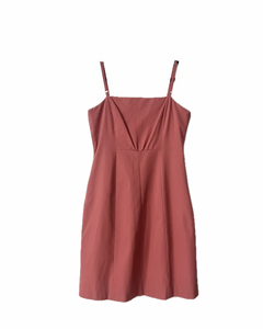 8 - bcbg dusty pink square neck mini dress