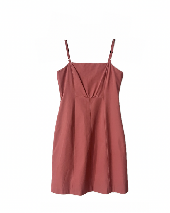 8 - bcbg dusty pink square neck mini dress