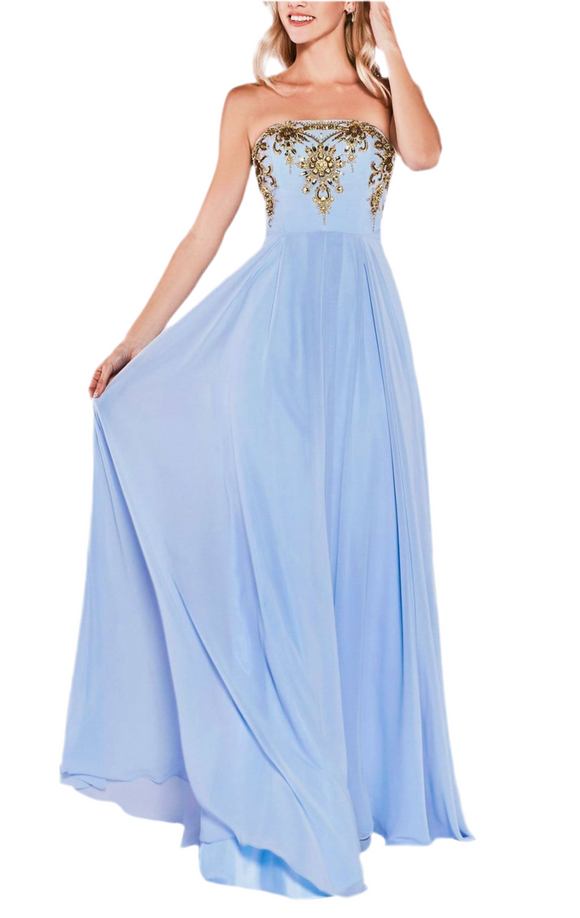 8 - cinderella divine blue & gold embellished gown