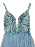 1 - say yes to the prom blue beaded tulle ball gown