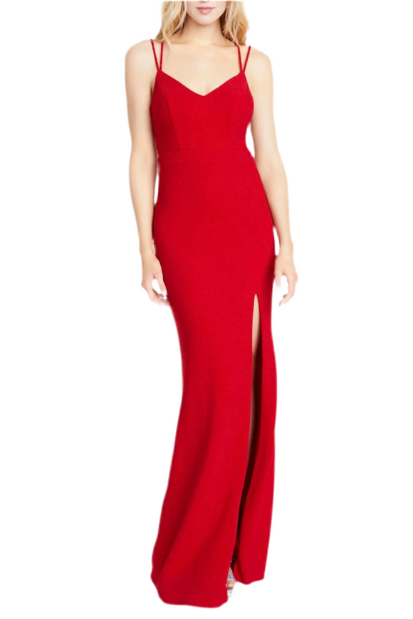 13 - city studio red glitter lace back gown