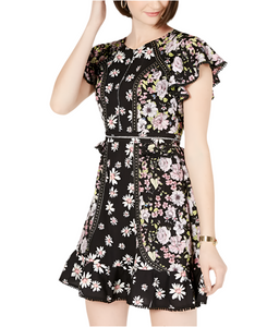 0 - laundry by shelli segal black embroidered floral dress