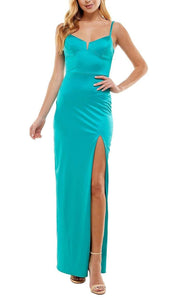 3 - city studio turquoise satin corset gown
