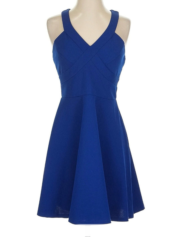 3 - crystal doll royal blue mesh mini dress