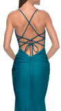 11 - jump apparel green lace-up fitted gown