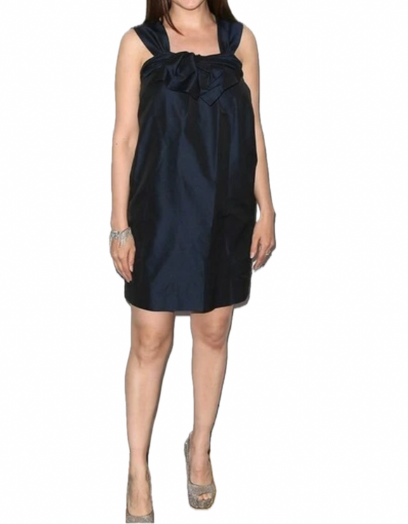 8 - french connection black silk bow dress