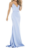 0 - jovani light blue open back fitted gown