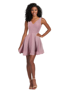 3 - camille la vie pink glitter fit & flare party dress