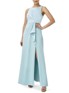 2 - adrianna papell light blue high neck ruffle gown 2 - adrianna papell light blue high neck ruffle gown