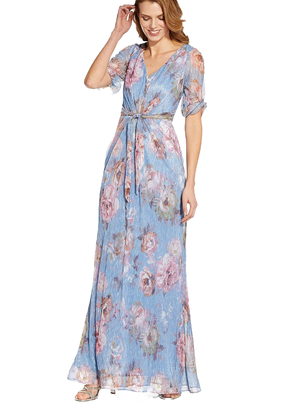 2 - adrianna papell short sleeve metallic crinkle floral dress The SheShop (Birmingham) 2 - adrianna papell short sleeve metallic crinkle floral dress The SheShop (Birmingham)