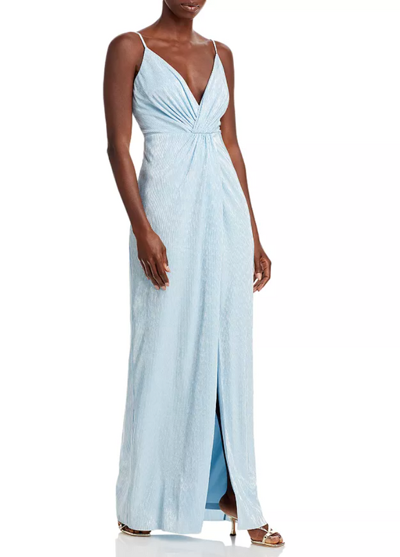aidan mattox light blue dress Aidan Mattox 151A12820 Lace Halter Neck Blouson Mini Dress