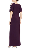 12 - alex evenings purple embellished short sleeve gown